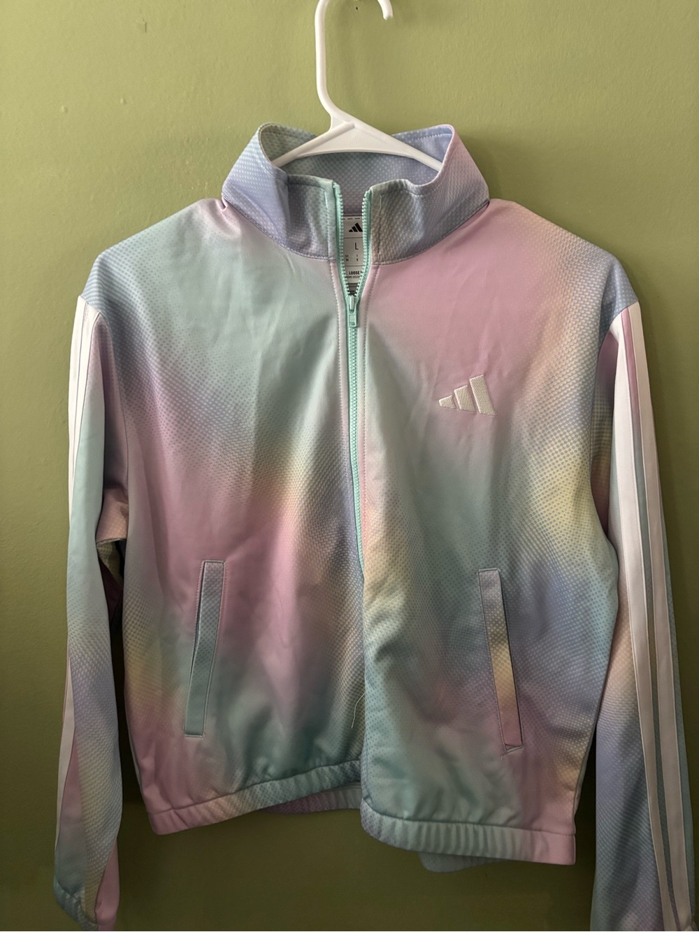 adidas Kids Pastel Ombre Puffer Jacket in Pink, Mint & Lavender